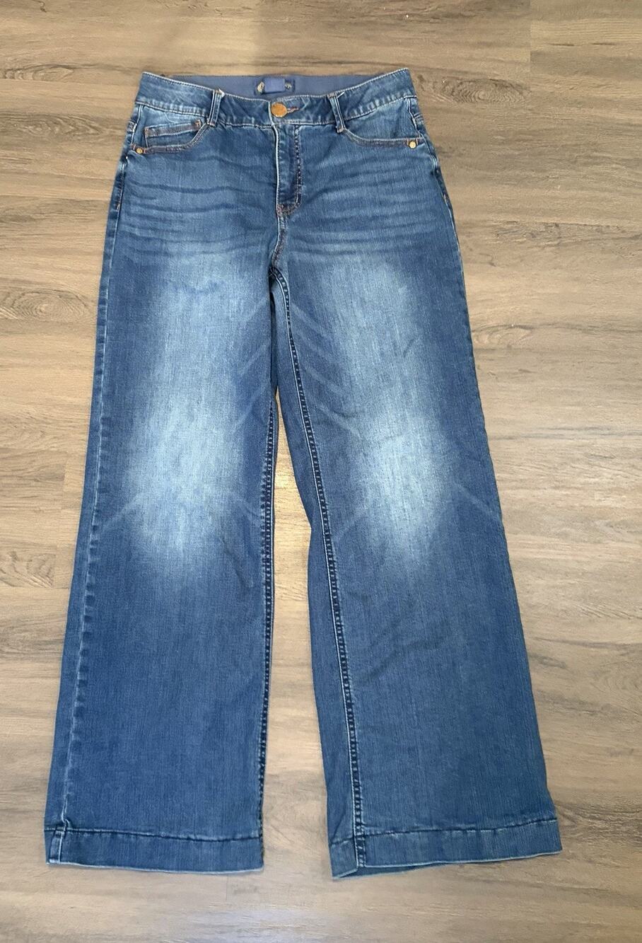 Democracy Absolution Women’s Wide-Leg Jeans Size 10 Blue Denim Medium Wash